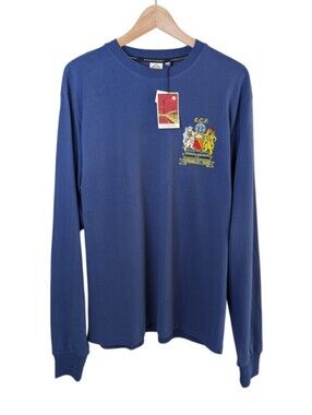Manchester United 1968 Retro European Final Shirt Long Sleeve Blue Large